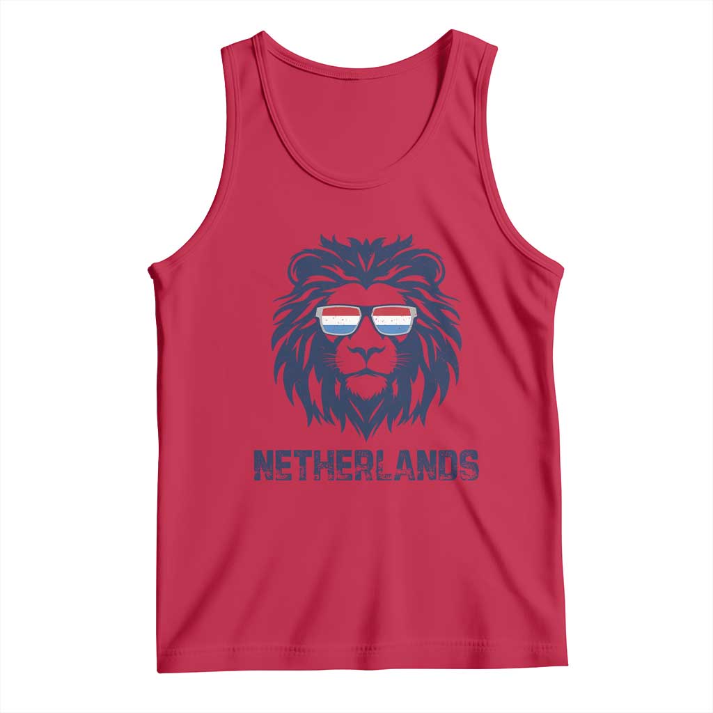 Cool Dutch Lion With Sunglasses Tank Top Netherlands Pride Gift TS12 Red Print Your Wear