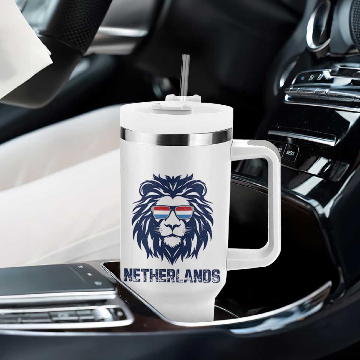 Cool Dutch Lion With Sunglasses Tumbler With Handle Netherlands Pride Gift TS12 Print Your Wear