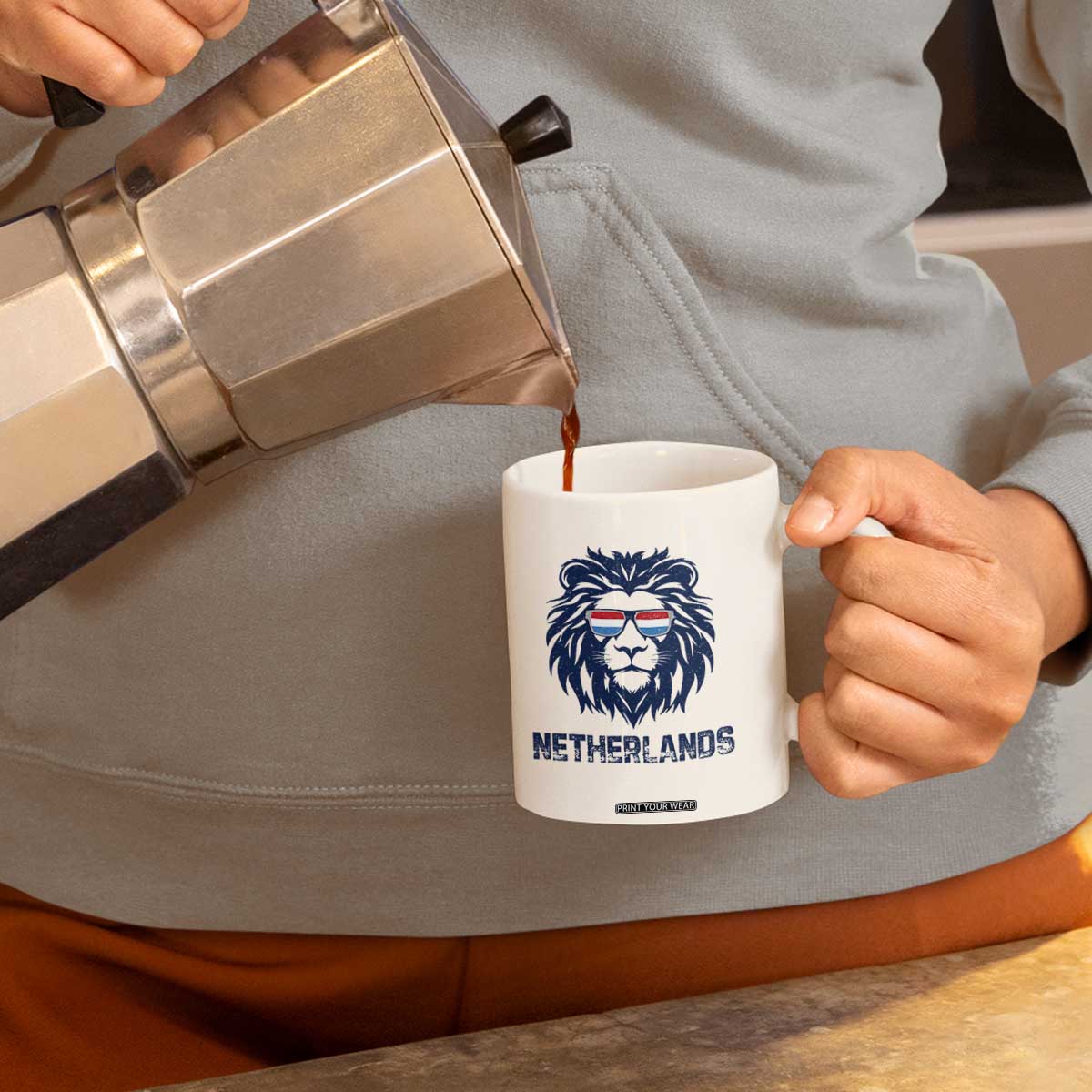 Cool Dutch Lion With Sunglasses Coffee Mug Netherlands Pride Gift TS12 Print Your Wear