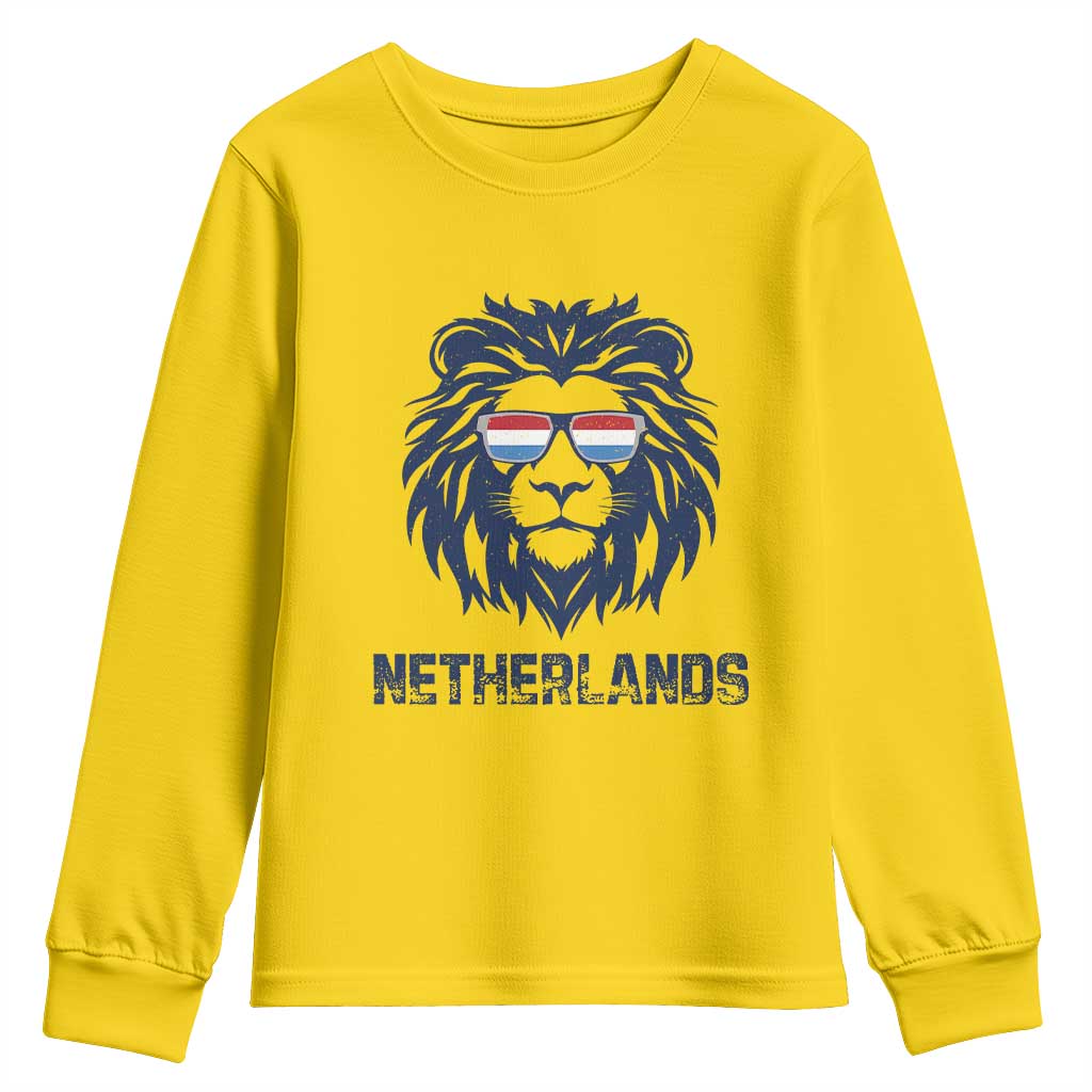 Cool Dutch Lion With Sunglasses Youth Sweatshirt Netherlands Pride Gift TS12 Daisy Print Your Wear