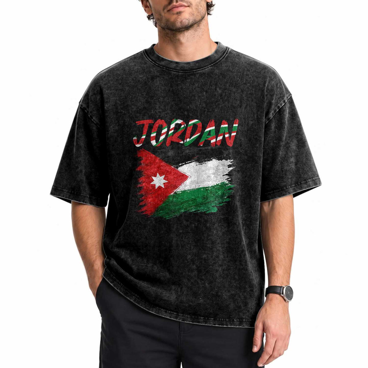 Vintage Jordan Pride Washed Cotton T-Shirt Proud Jordanian Roots Gift
