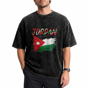 Vintage Jordan Pride Washed Cotton T-Shirt Proud Jordanian Roots Gift