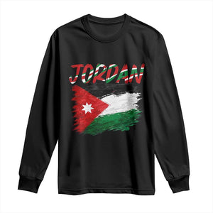 Vintage Jordan Pride Long Sleeve Shirt Proud Jordanian Roots Gift TS12 Black Print Your Wear