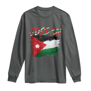 Vintage Jordan Pride Long Sleeve Shirt Proud Jordanian Roots Gift TS12 Dark Heather Print Your Wear