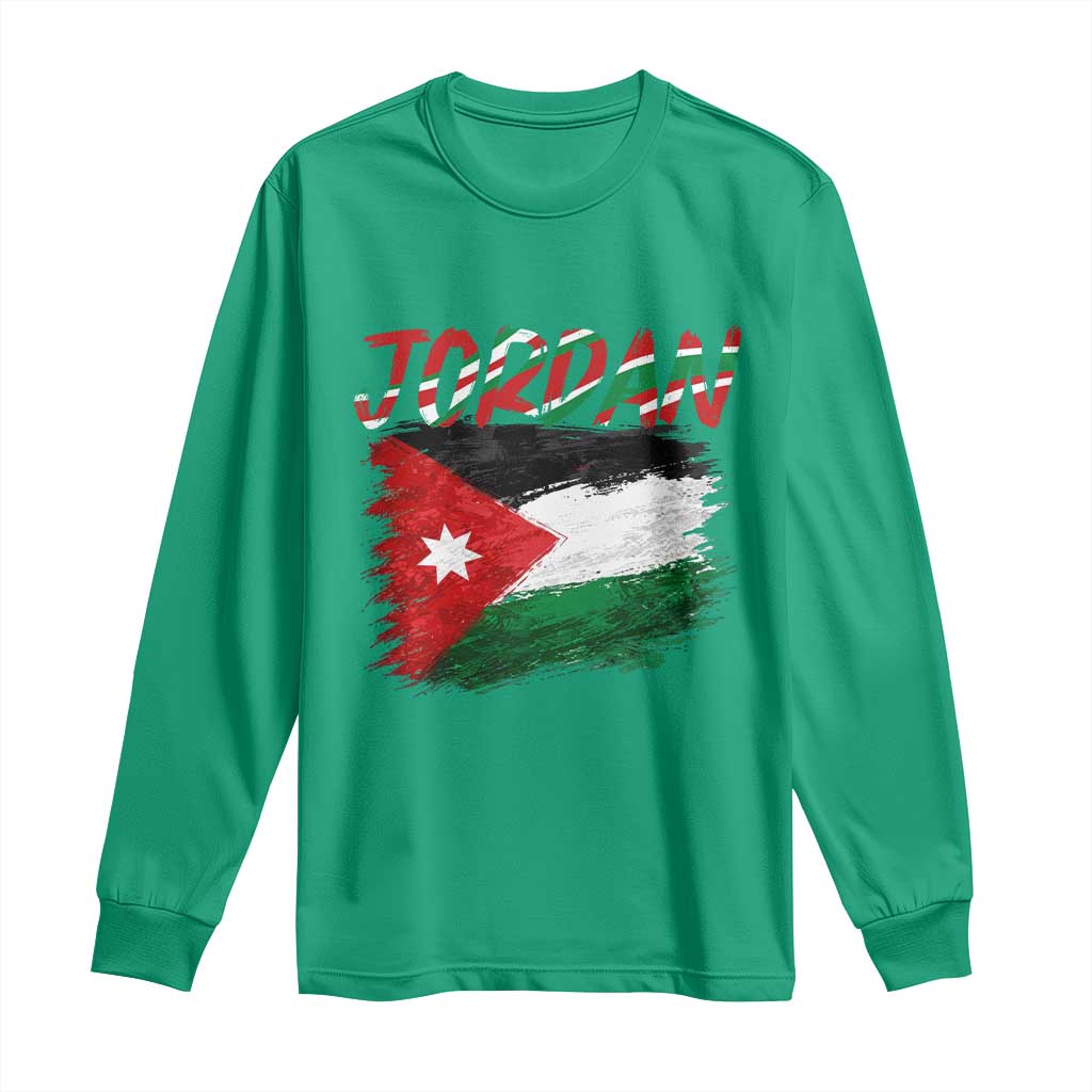 Vintage Jordan Pride Long Sleeve Shirt Proud Jordanian Roots Gift TS12 Irish Green Print Your Wear