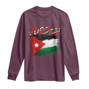 Vintage Jordan Pride Long Sleeve Shirt Proud Jordanian Roots Gift TS12 Maroon Print Your Wear