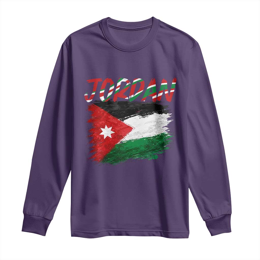 Vintage Jordan Pride Long Sleeve Shirt Proud Jordanian Roots Gift TS12 Purple Print Your Wear