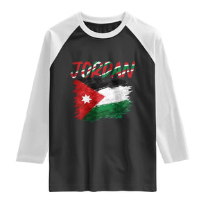 Vintage Jordan Pride Raglan Shirt Proud Jordanian Roots Gift TS12 Black White Print Your Wear