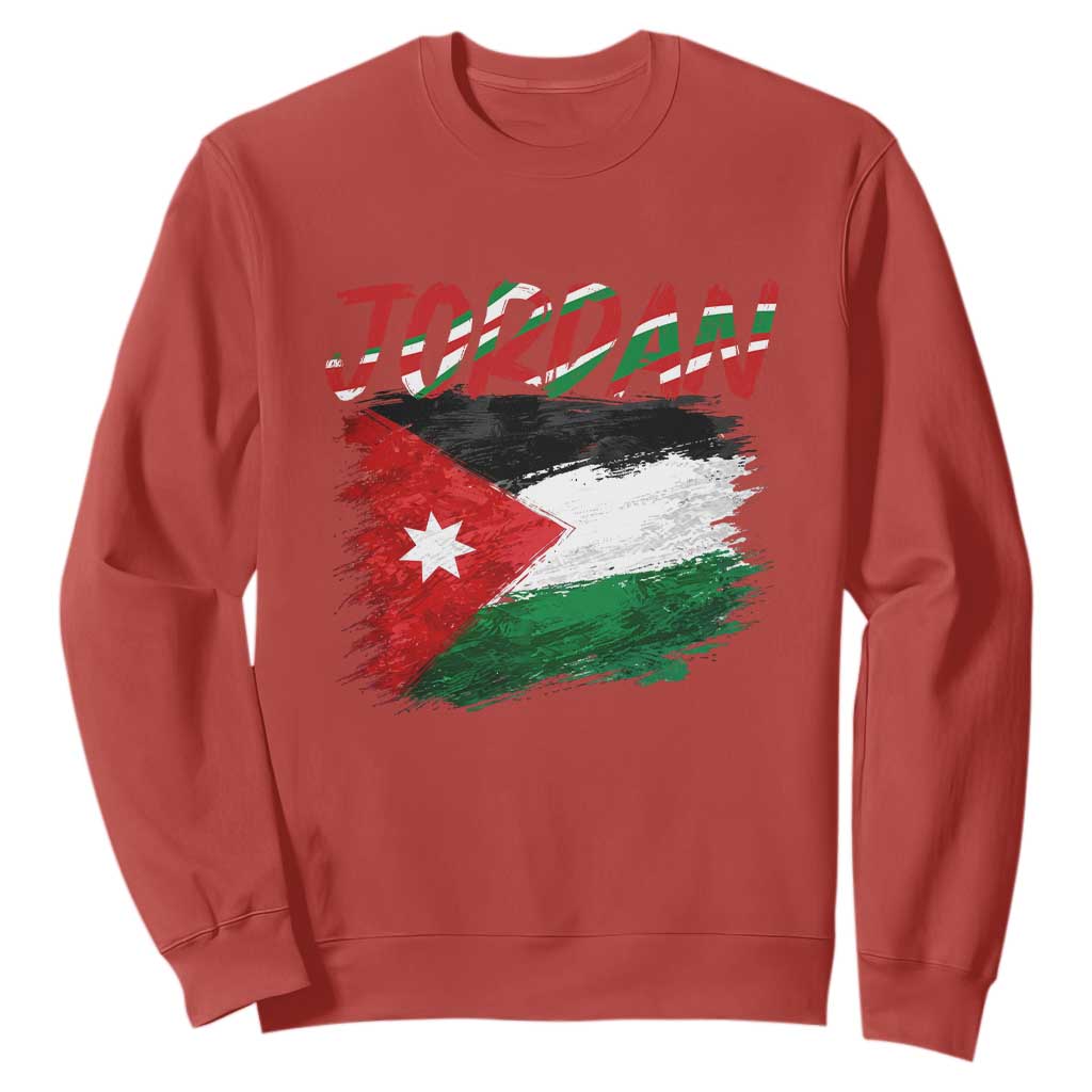 Vintage Jordan Pride Sweatshirt Proud Jordanian Roots Gift TS12 Red Print Your Wear