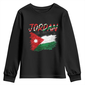 Vintage Jordan Pride Youth Sweatshirt Proud Jordanian Roots Gift TS12 Black Print Your Wear