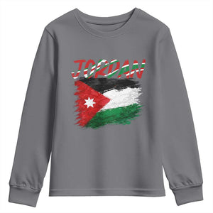 Vintage Jordan Pride Youth Sweatshirt Proud Jordanian Roots Gift TS12 Charcoal Print Your Wear