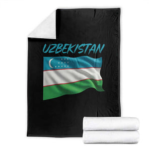 Vintage Uzbekistan Flag Throw Blanket Proud Uzbek Roots Gift TS12 Black Print Your Wear