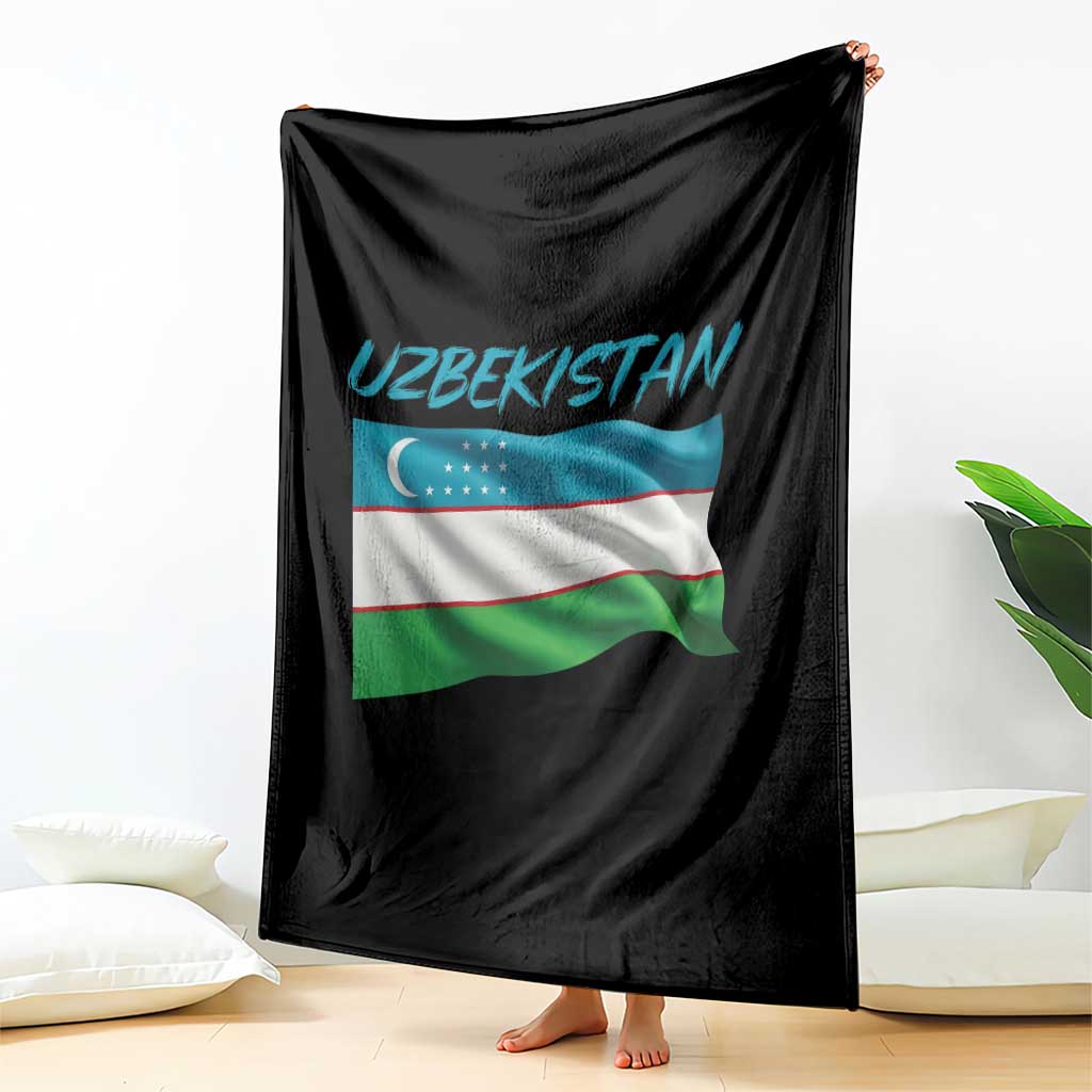 Vintage Uzbekistan Flag Throw Blanket Proud Uzbek Roots Gift TS12 Print Your Wear