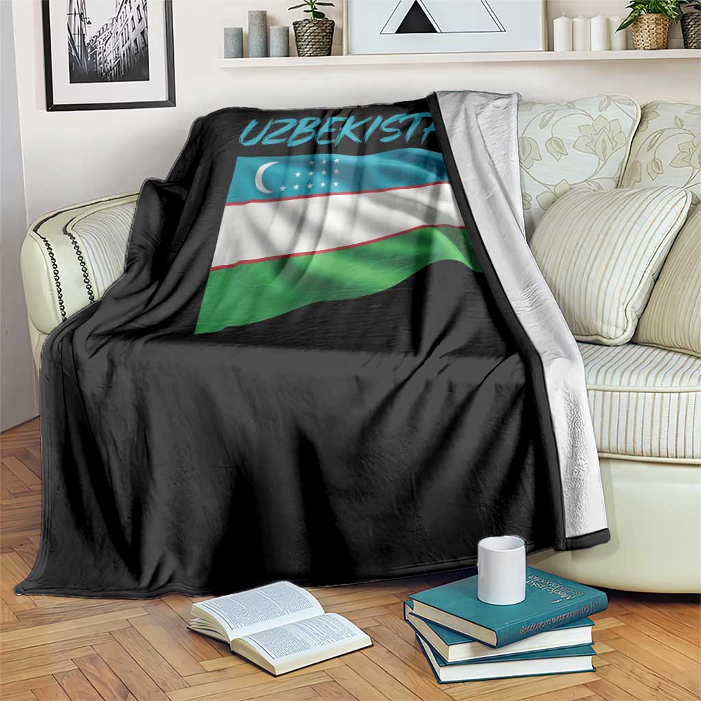 Vintage Uzbekistan Flag Throw Blanket Proud Uzbek Roots Gift TS12 Print Your Wear