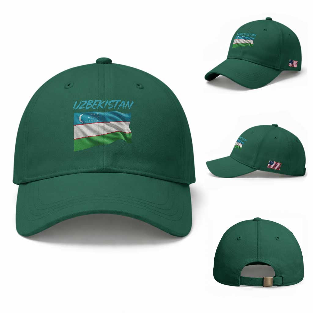 Vintage Uzbekistan Flag Baseball Cap Proud Uzbek Roots Gift TS12 Baseball Cap Universal Fit Irish Green Print Your Wear