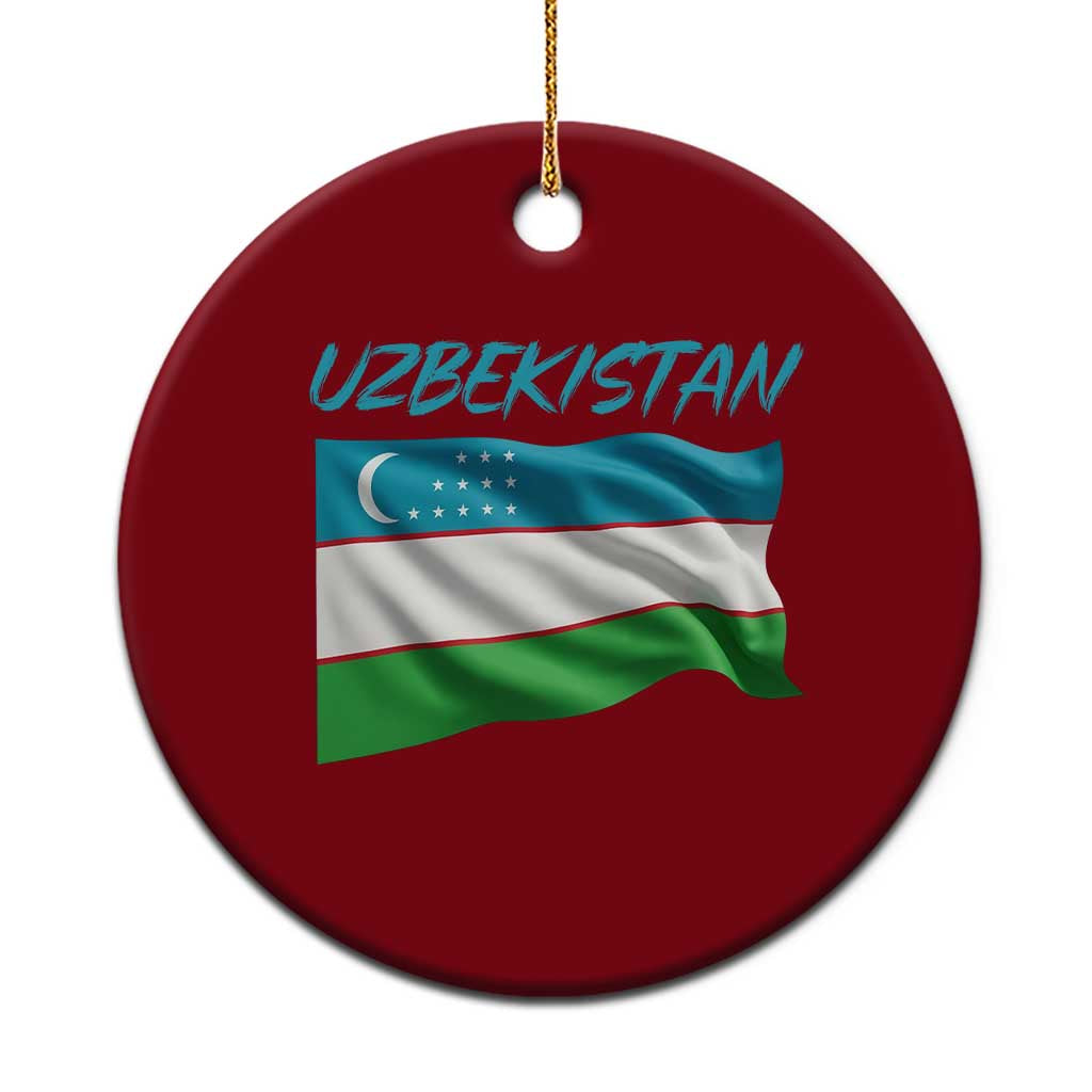 Vintage Uzbekistan Flag Ceramic Ornament Proud Uzbek Roots Gift TS12 1pc Red Print Your Wear