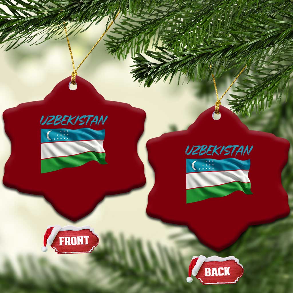 Vintage Uzbekistan Flag Ceramic Ornament Proud Uzbek Roots Gift TS12 Print Your Wear