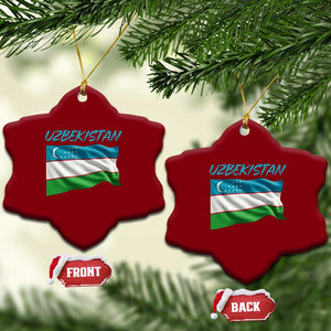 Vintage Uzbekistan Flag Ceramic Ornament Proud Uzbek Roots Gift TS12 Print Your Wear