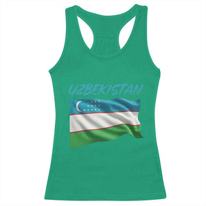 Vintage Uzbekistan Flag Racerback Tank Top Proud Uzbek Roots Gift TS12 Irish Green Print Your Wear