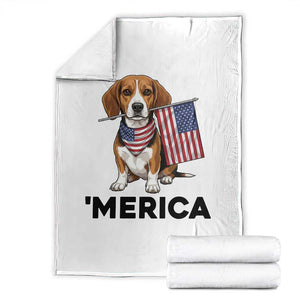 Patriotic Beagle Lover 4th Of July Dog Throw Blanket Merica Pride TS12 White Print Your Wear