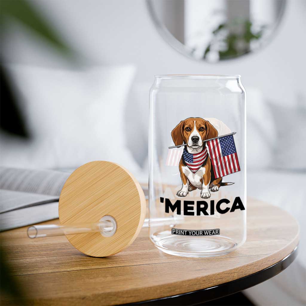 Patriotic Beagle Lover 4th Of July Dog Glass Can Merica Pride TS12 Print Your Wear