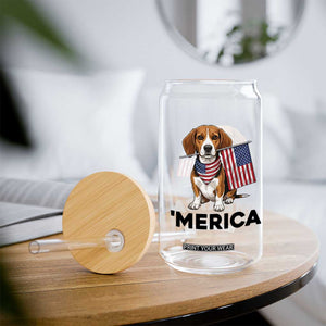 Patriotic Beagle Lover 4th Of July Dog Glass Can Merica Pride TS12 Print Your Wear