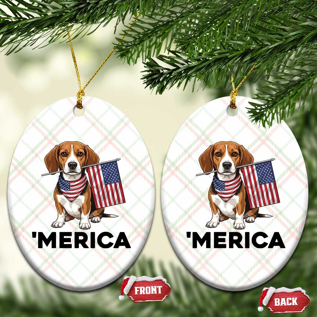 Patriotic Beagle Lover 4th Of July Dog Ceramic Ornament Merica Pride TS12 Print Your Wear