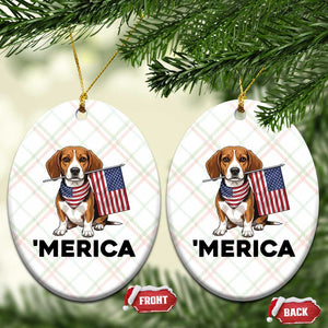 Patriotic Beagle Lover 4th Of July Dog Ceramic Ornament Merica Pride TS12 Print Your Wear