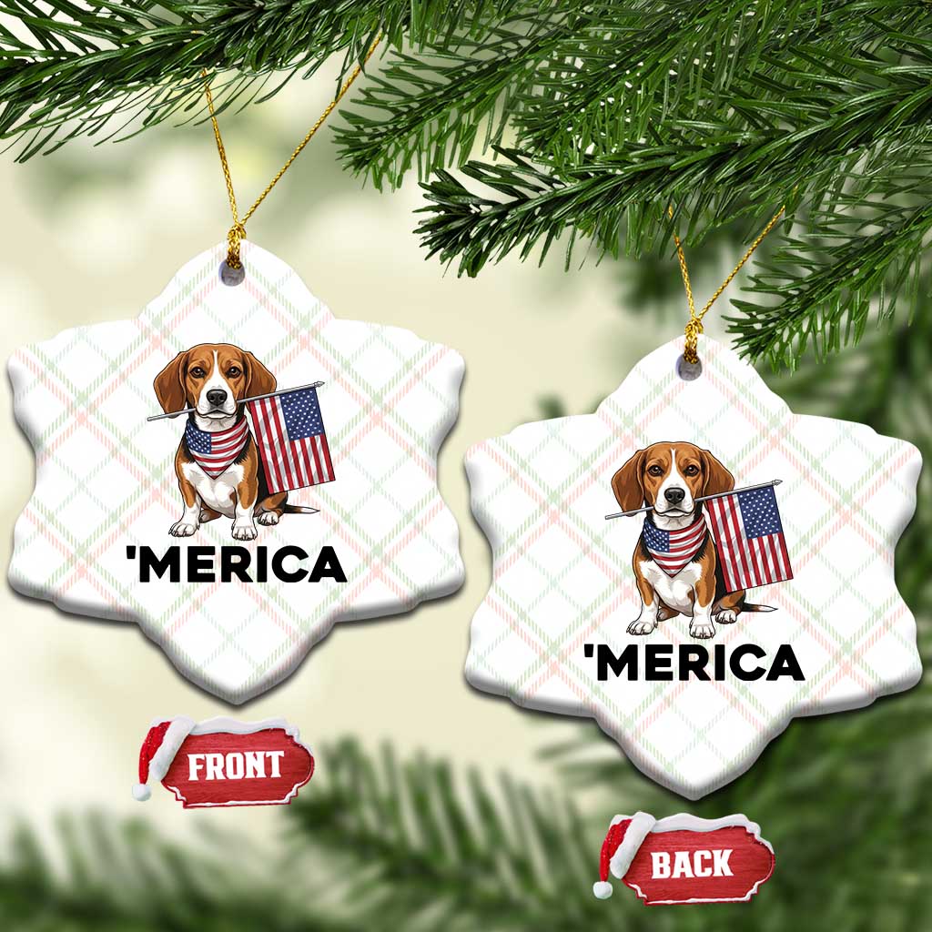 Patriotic Beagle Lover 4th Of July Dog Ceramic Ornament Merica Pride TS12 Print Your Wear