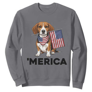 Patriotic Beagle Lover 4th Of July Dog Sweatshirt Merica Pride TS12 Charcoal Print Your Wear
