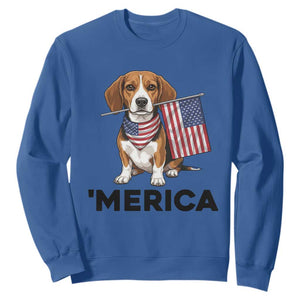 Patriotic Beagle Lover 4th Of July Dog Sweatshirt Merica Pride TS12 Royal Blue Print Your Wear
