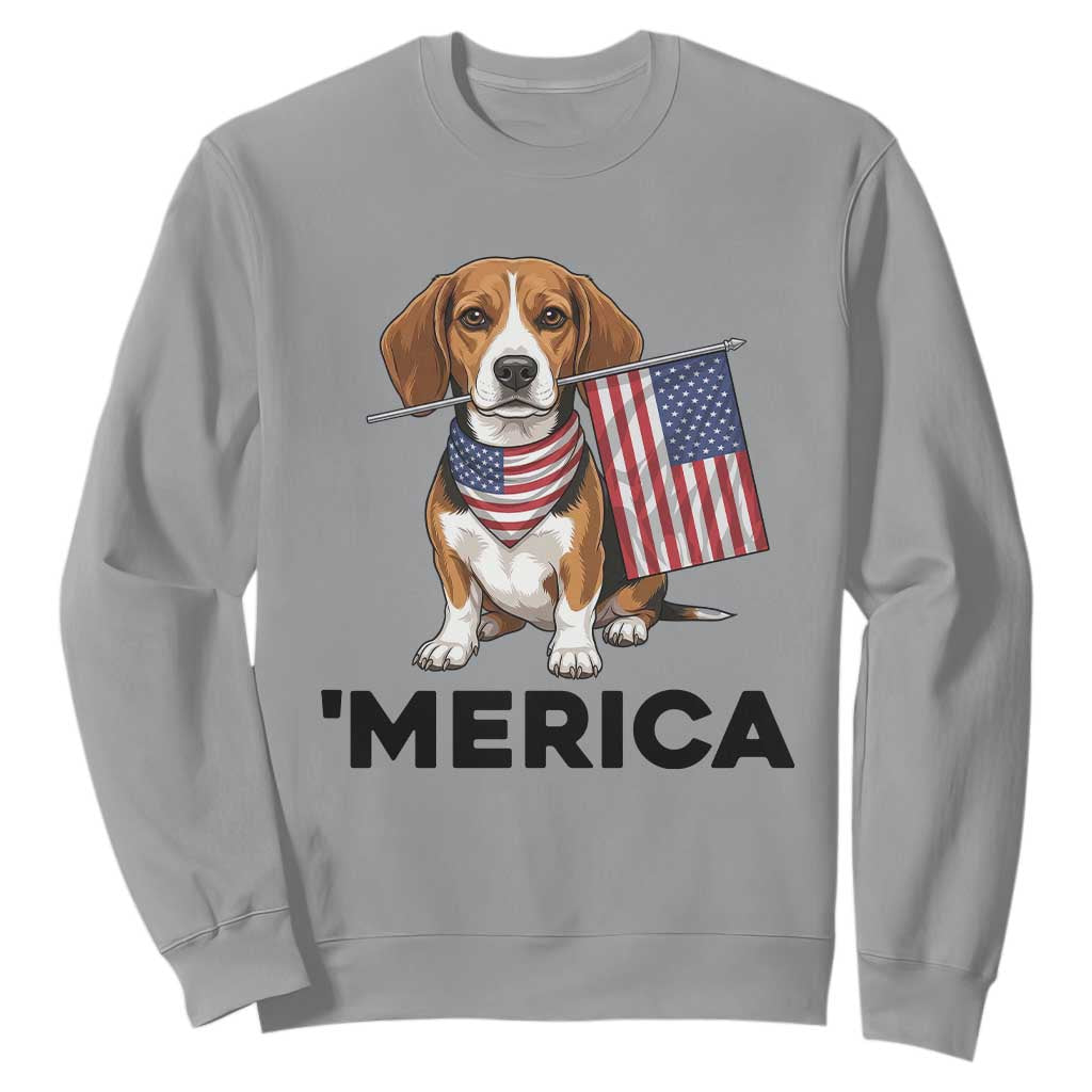 Patriotic Beagle Lover 4th Of July Dog Sweatshirt Merica Pride TS12 Sport Gray Print Your Wear