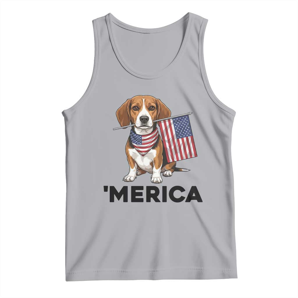 Patriotic Beagle Lover 4th Of July Dog Tank Top Merica Pride TS12 Athletic Heather Print Your Wear