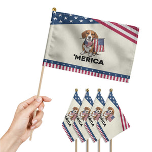 Beagle Lover 4th Of July Dog Patriotic Handheld Flag Merica Pride TS12 Print Your Wear