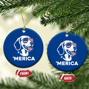 Funny Merica Beagle Lover 4th Of July Ceramic Ornament Patriotic Dog Gift TS12 1pc Blue Print Your Wear