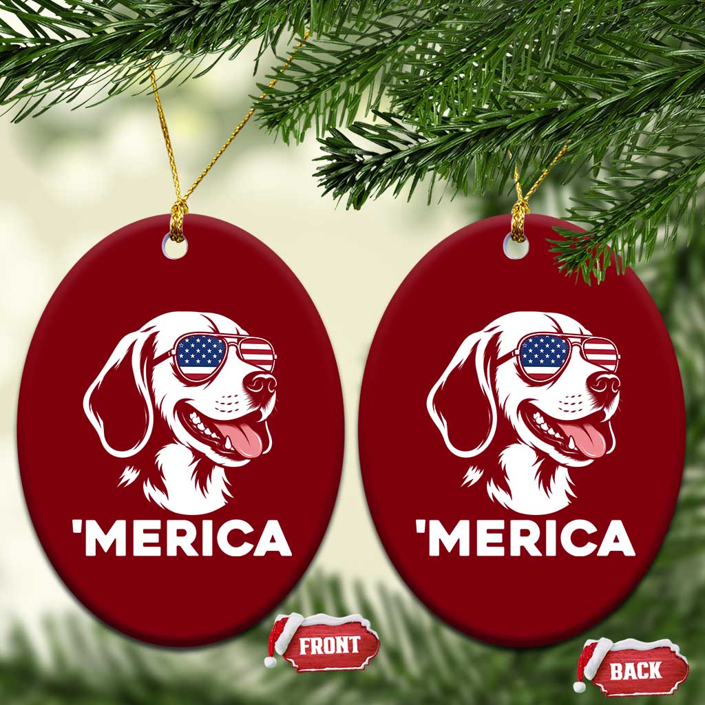 Funny Merica Beagle Lover 4th Of July Ceramic Ornament Patriotic Dog Gift TS12 Print Your Wear