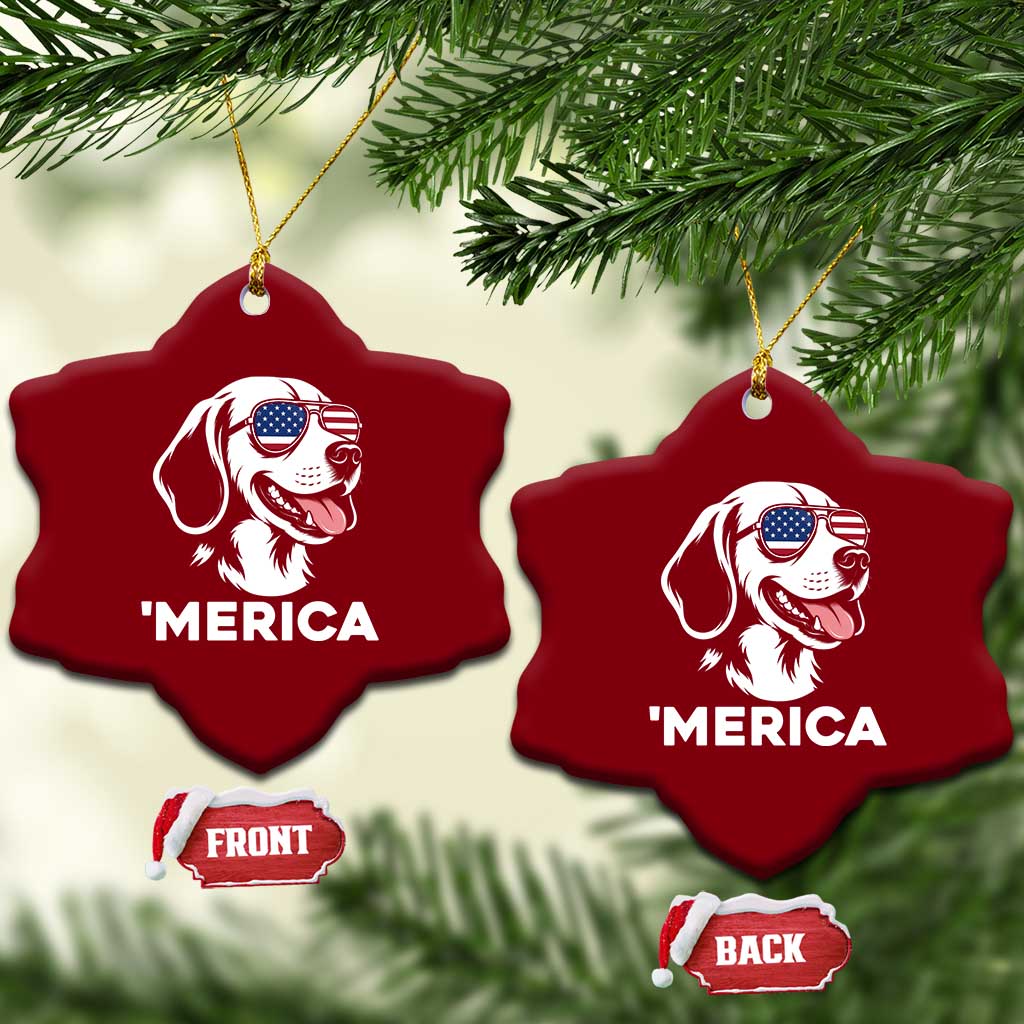 Funny Merica Beagle Lover 4th Of July Ceramic Ornament Patriotic Dog Gift TS12 Print Your Wear