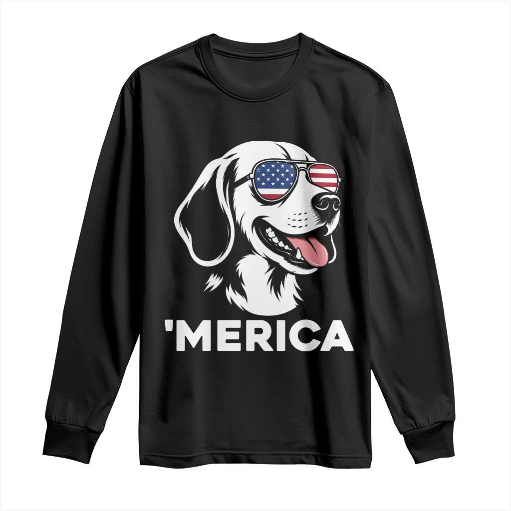 Funny Merica Beagle Lover 4th Of July Long Sleeve Shirt Patriotic Dog Gift TS12 Black Print Your Wear