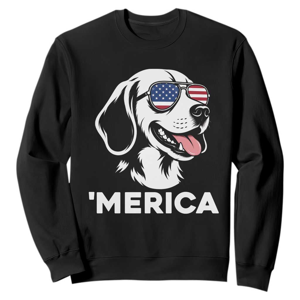 Funny Merica Beagle Lover 4th Of July Sweatshirt Patriotic Dog Gift TS12 Black Print Your Wear
