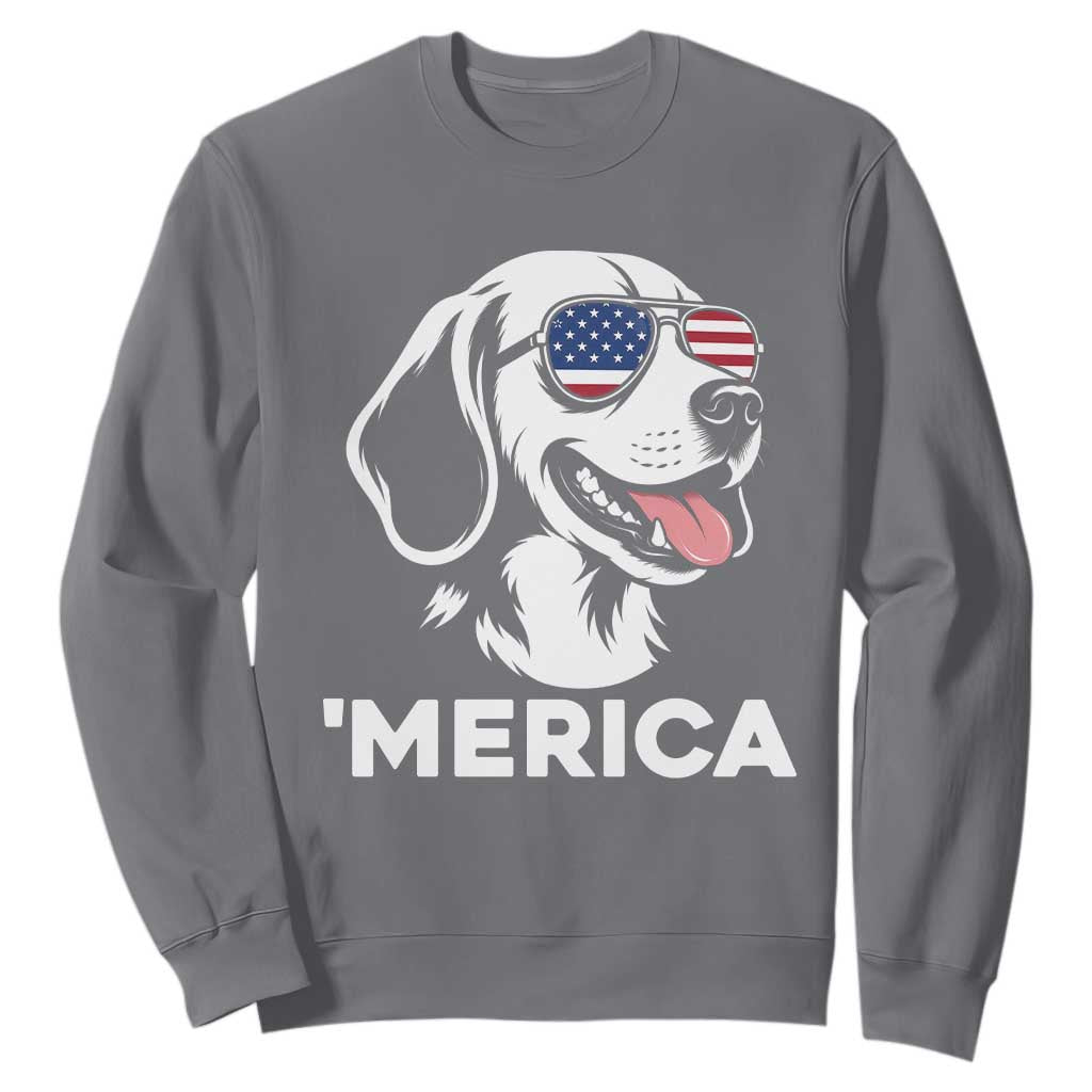 Funny Merica Beagle Lover 4th Of July Sweatshirt Patriotic Dog Gift TS12 Charcoal Print Your Wear
