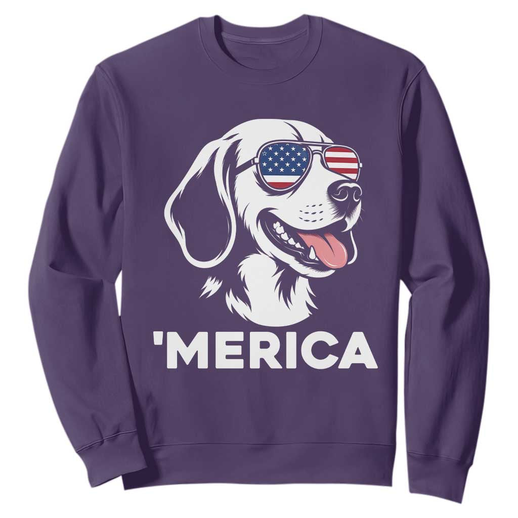 Funny Merica Beagle Lover 4th Of July Sweatshirt Patriotic Dog Gift TS12 Purple Print Your Wear