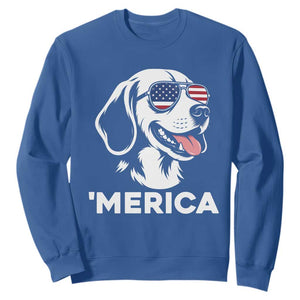 Funny Merica Beagle Lover 4th Of July Sweatshirt Patriotic Dog Gift TS12 Royal Blue Print Your Wear
