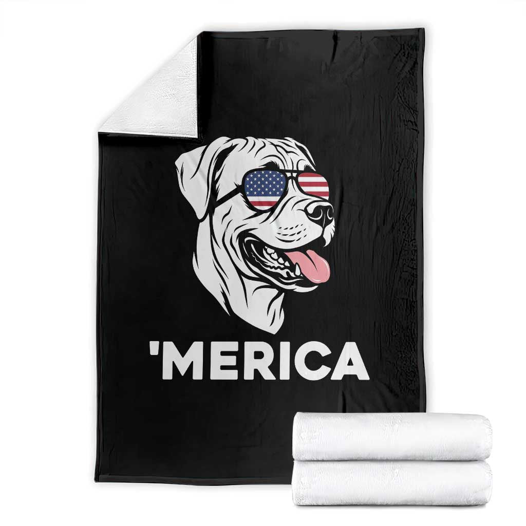 Patriotic Boxer Lover 4th Of July Dog Throw Blanket American Flag Merica Pride TS12 Black Print Your Wear