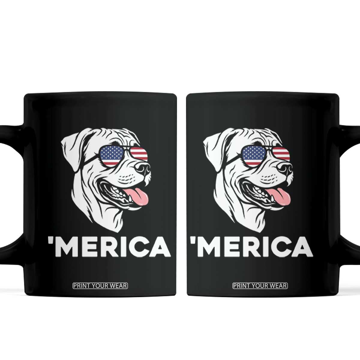 Patriotic Boxer Lover 4th Of July Dog Coffee Mug American Flag Merica Pride TS12 Black Print Your Wear