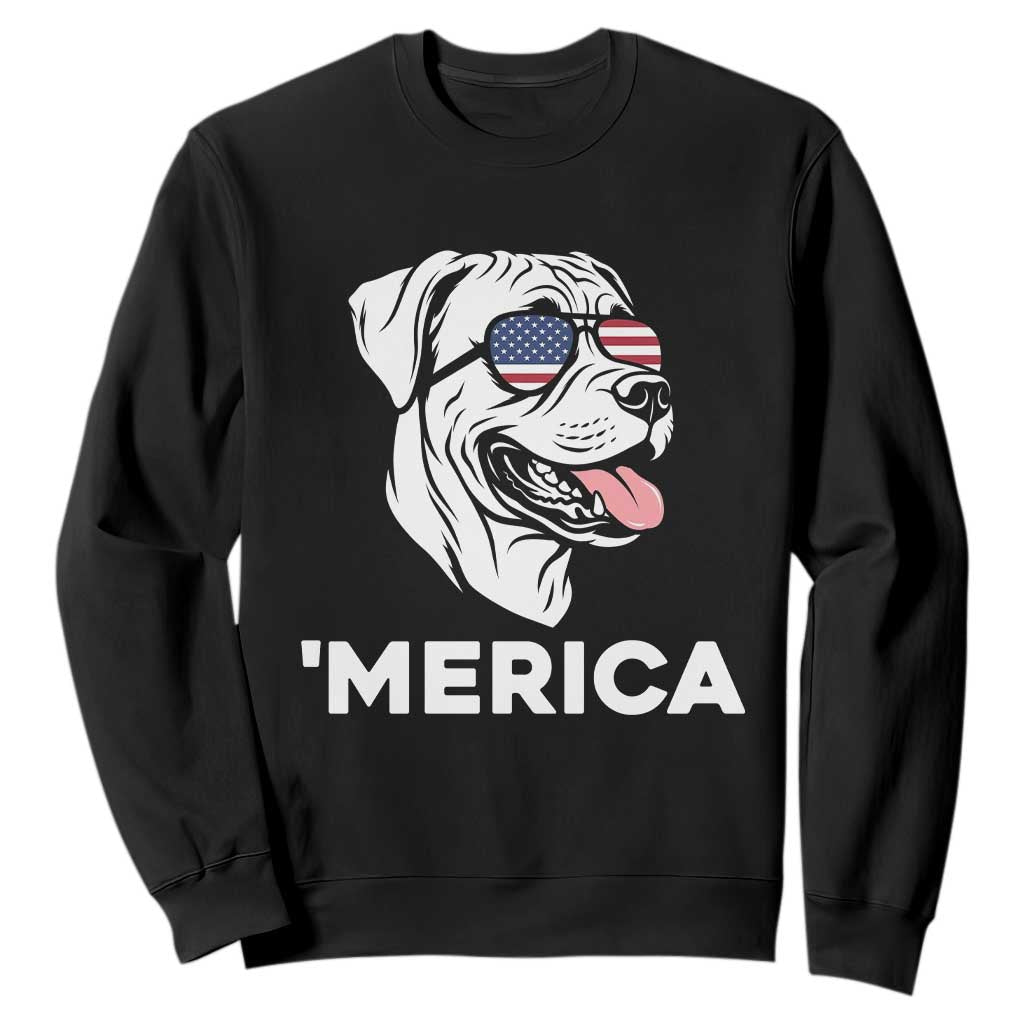 Patriotic Boxer Lover 4th Of July Dog Sweatshirt American Flag Merica Pride TS12 Black Print Your Wear