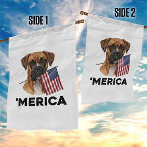 Merica Patriotic Boxer Mom Dad Gift Garden Flag Merica 4th Of July TS12 Print Your Wear