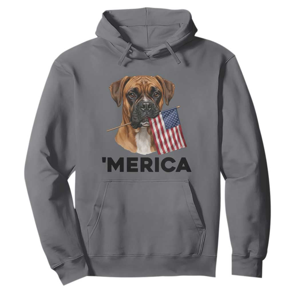 Merica Patriotic Boxer Mom Dad Gift Hoodie Merica 4th Of July TS12 Charcoal Print Your Wear