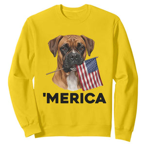 Merica Patriotic Boxer Mom Dad Gift Sweatshirt Merica 4th Of July TS12 Daisy Print Your Wear