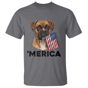 Merica Patriotic Boxer Mom Dad Gift T Shirt Merica 4th Of July TS12 Charcoal Print Your Wear