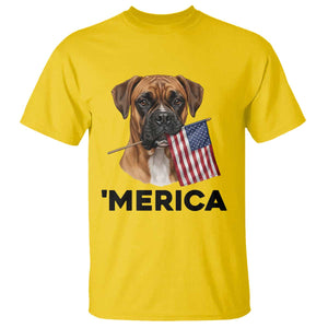 Merica Patriotic Boxer Mom Dad Gift T Shirt Merica 4th Of July TS12 Daisy Print Your Wear